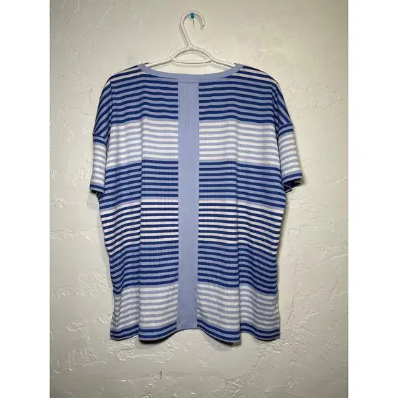 T by Talbots striped t shirt‎ womens XL stretch coastal nautical active classic - Picture 5 of 8